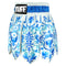 [Pre-Order] TUFF Muay Thai Boxing Shorts Gladiator Blue & White Classic Victorian Pattern