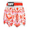 TUFF Muay Thai Boxing Shorts Gladiator Red & White Classic Victorian Pattern