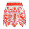 TUFF Muay Thai Boxing Shorts Gladiator Red & White Classic Victorian Pattern