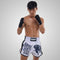 TUFF Muay Thai Boxing Shorts New Retro Style "White War Elephant"