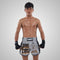 TUFF Muay Thai Boxing Shorts New Retro Style "Grey Hanuman Yantra with War Flag"