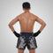 TUFF Muay Thai Boxing Shorts New Retro Style "Black Twin Tiger With Gold Text"