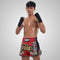 TUFF Muay Thai Boxing Shorts New Retro Style "Red Twin Tiger With Gold Text"